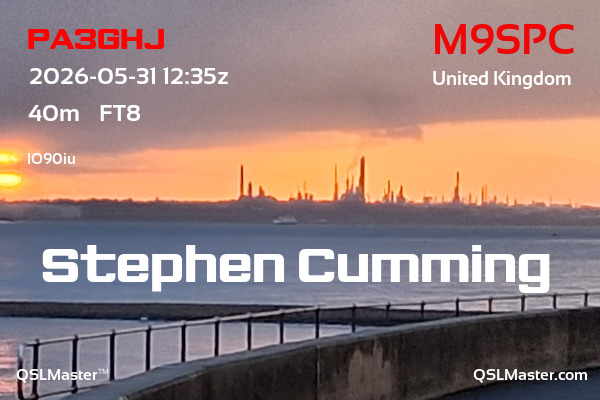 QSL Master Card for M9SPC QSO with PA3GHJ