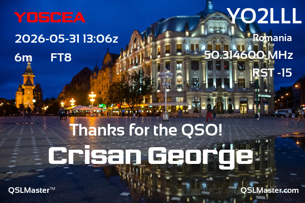 QSL Master Card for YO2LLL QSO with YO5CEA