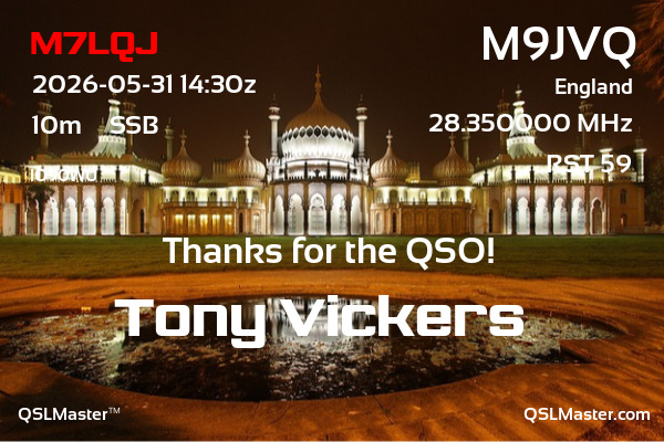QSL Master Card for M9JVQ QSO with M7LQJ