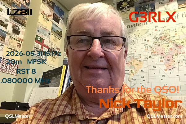 QSL Master Card for G3RLX QSO with LZ2II