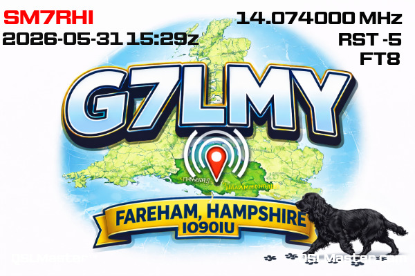 QSL Master Card for G7LMY QSO with SM7RHI