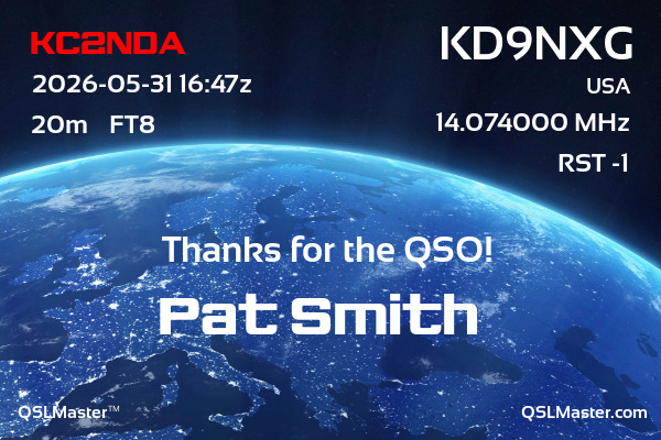 QSL Master Card for KD9NXG QSO with KC2NDA