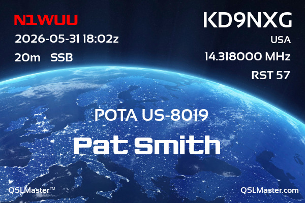 QSL Master Card for KD9NXG QSO with N1WUU