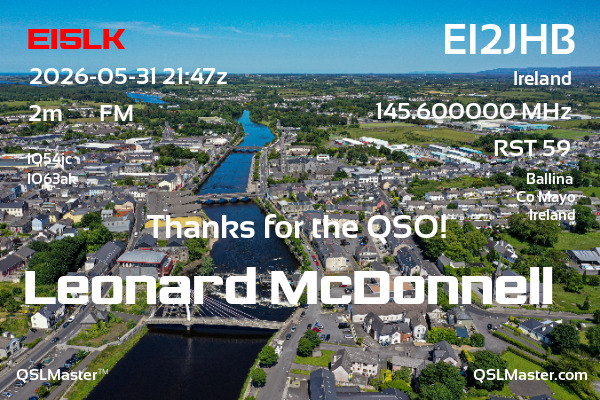 QSL Master Card for EI2JHB QSO with EI5LK