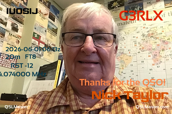 QSL Master Card for G3RLX QSO with IU0SIJ