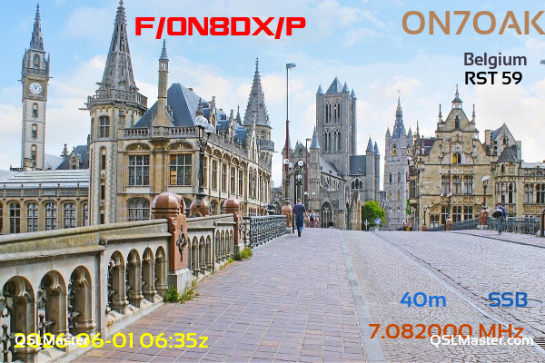 QSL Master Card for ON7OAK QSO with F/ON8DX/P