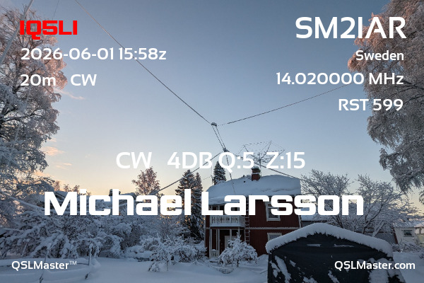 QSL Master Card for SM2IAR QSO with IQ5LI