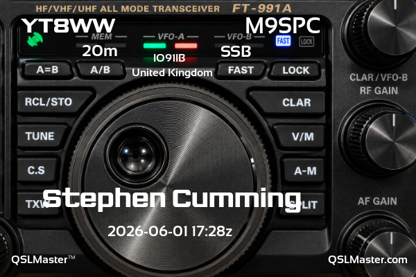 QSL Master Card for M9SPC QSO with YT8WW