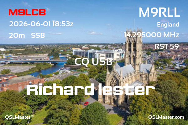 QSL Master Card for M9RLL QSO with M9LCB