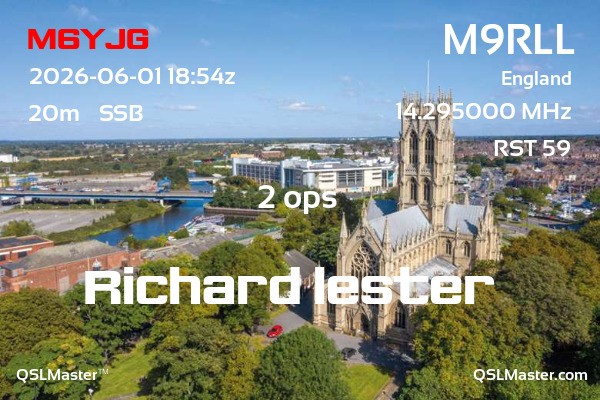 QSL Master Card for M9RLL QSO with M6YJG
