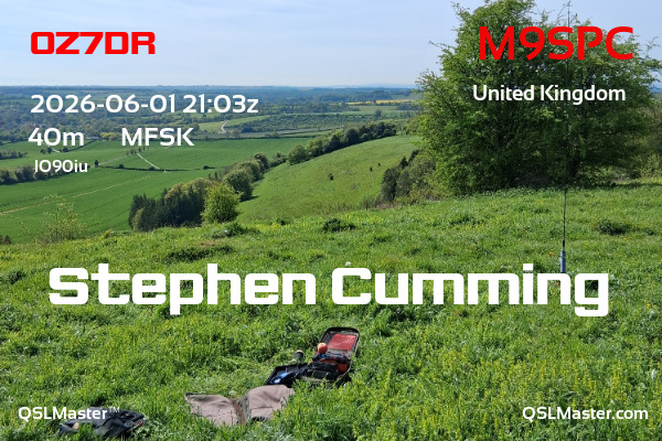 QSL Master Card for M9SPC QSO with OZ7DR