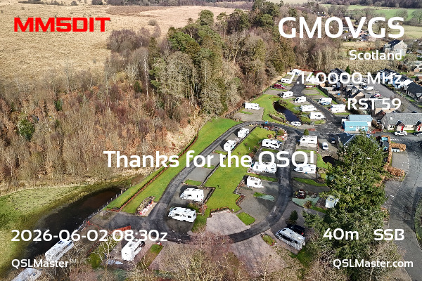 QSL Master Card for GM0VGS QSO with MM5DIT