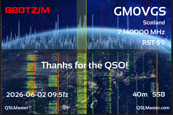 QSL Master Card for GM0VGS QSO with G8OTZ/M