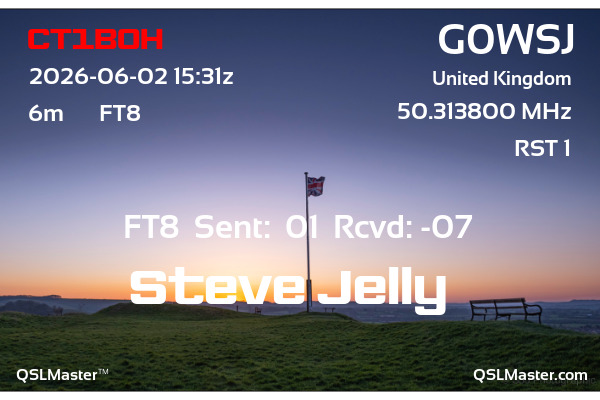 QSL Master Card for G0WSJ QSO with CT1BOH
