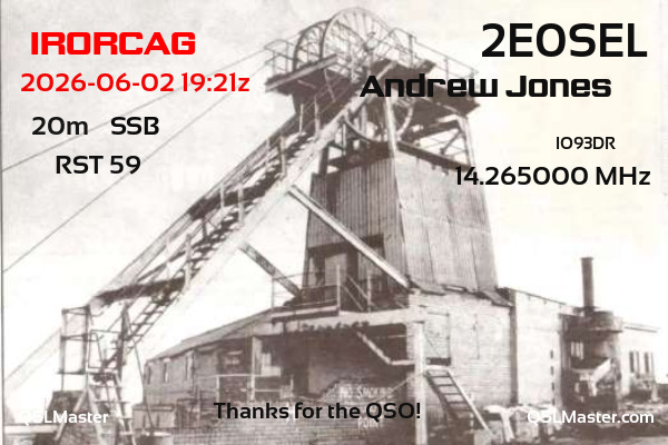 QSL Master Card for 2E0SEL QSO with IR0RCAG
