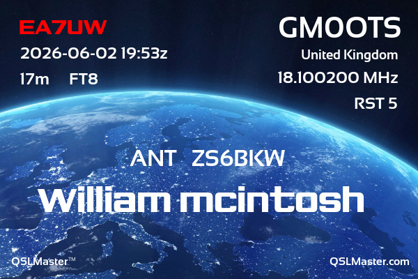 QSL Master Card for GM0OTS QSO with EA7UW