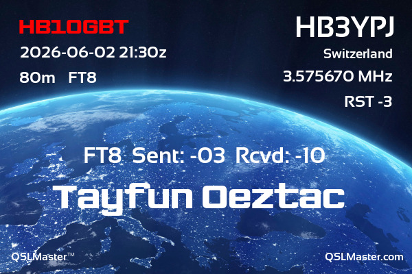 QSL Master Card for HB3YPJ QSO with HB10GBT