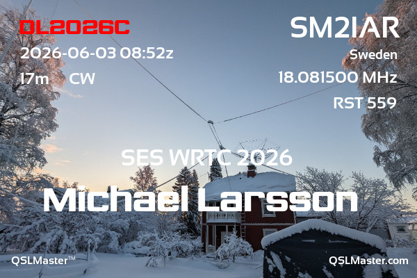 QSL Master Card for SM2IAR QSO with DL2026C