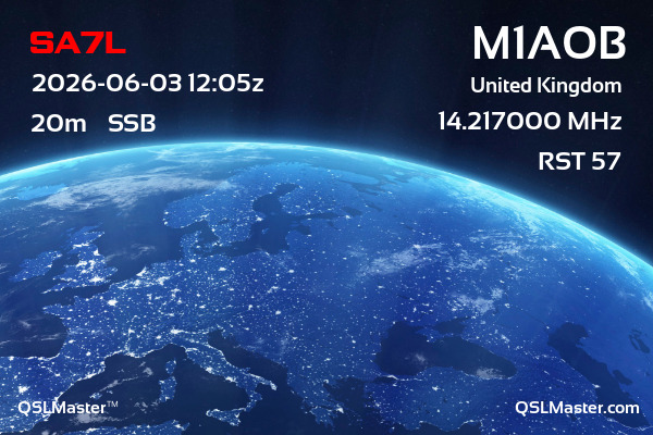 QSL Master Card for M1AOB QSO with SA7L