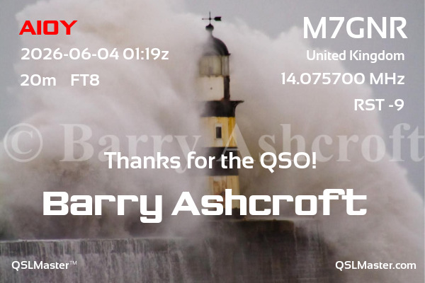 QSL Master Card for M7GNR QSO with AI0Y