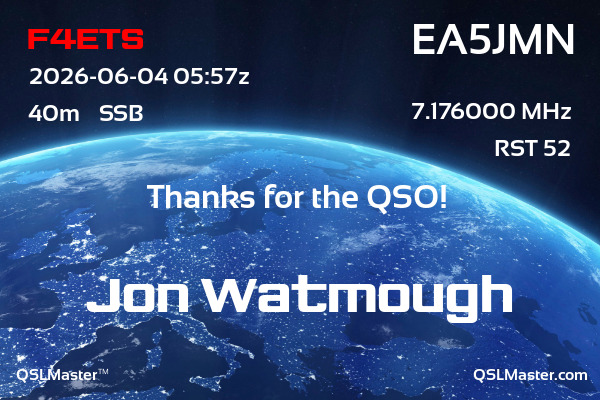 QSL Master Card for EA5JMN QSO with F4ETS