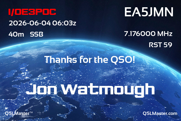 QSL Master Card for EA5JMN QSO with I/OE3POC