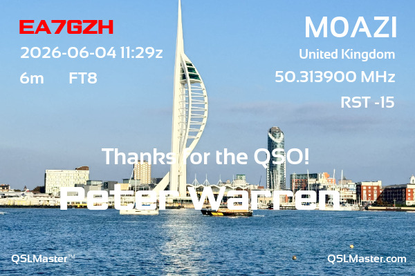 QSL Master Card for M0AZI QSO with EA7GZH