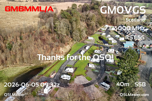 QSL Master Card for GM0VGS QSO with GM6MML/A