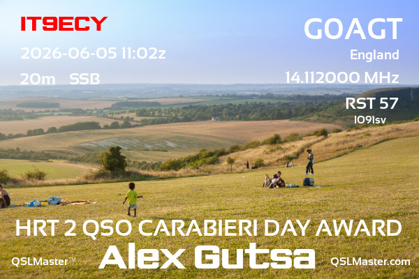 QSL Master Card for G0AGT QSO with IT9ECY