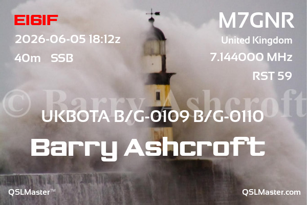 QSL Master Card for M7GNR QSO with EI6IF
