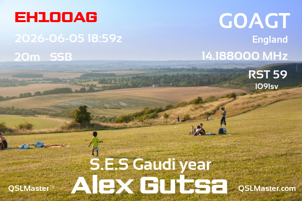 QSL Master Card for G0AGT QSO with EH100AG