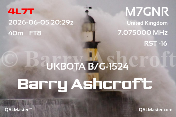 QSL Master Card for M7GNR QSO with 4L7T